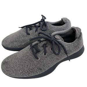 Allbirds Womens Wool Runner Mizzles Size 10 Gray with Blue Sole